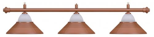 Бильярдный светильник Джаз 3 плафона (бронзовая штанга, бронзовый плафон)